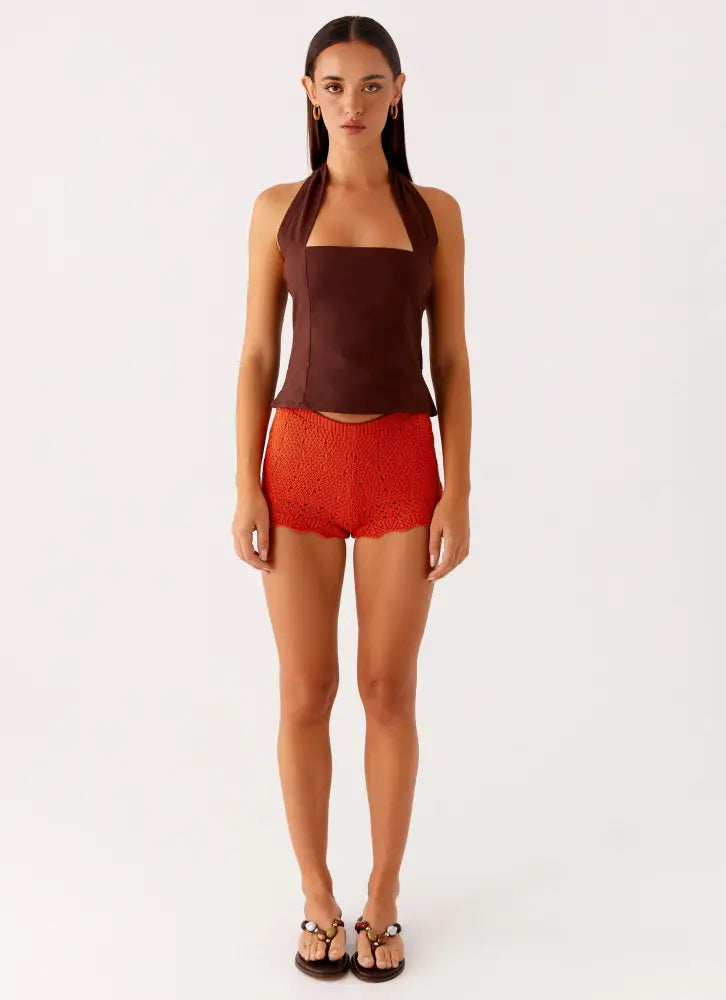 Oakley Low Rise Mini Shorts - Orange