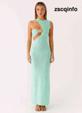 Offshore Knit Maxi Dress - Pastel Green