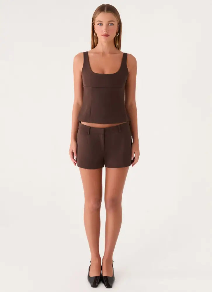 Oslo Mini Shorts - Chocolate