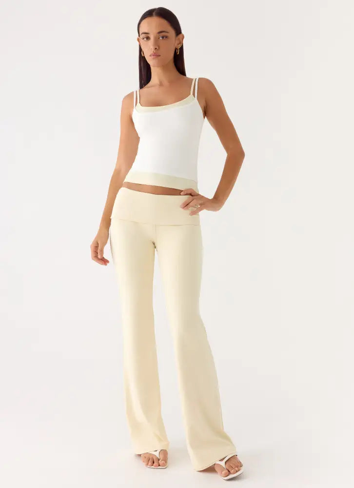 Renae Low Rise Pants - Baby Yellow