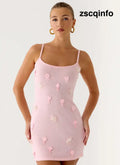 Roa Embellished Knit Mini Dress - Pink