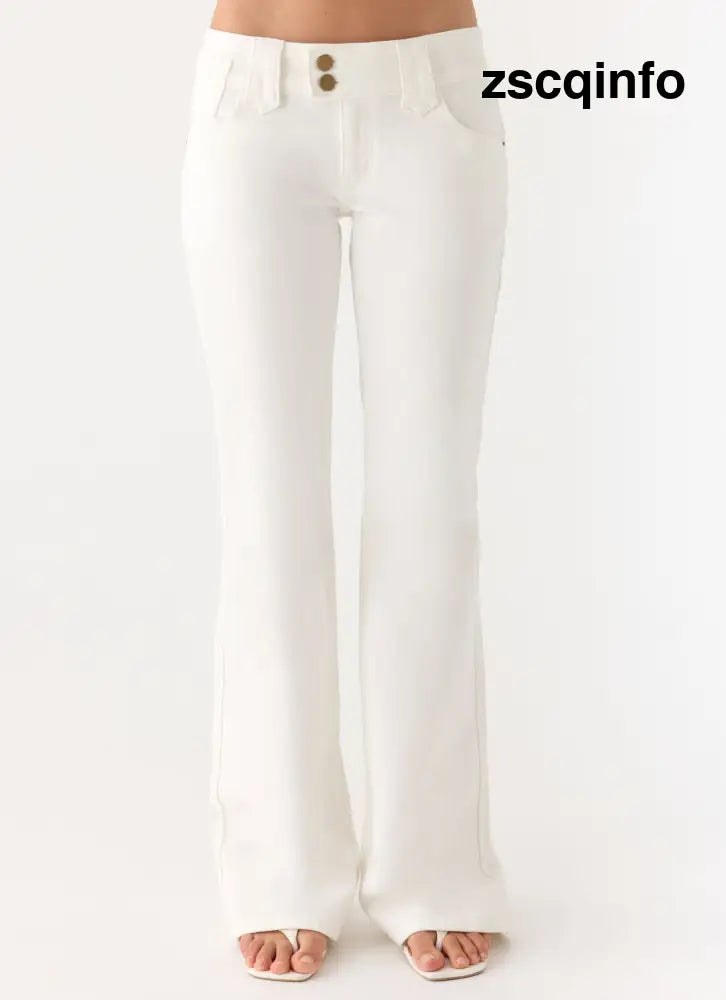 Robbie Super Low Denim Jeans - White