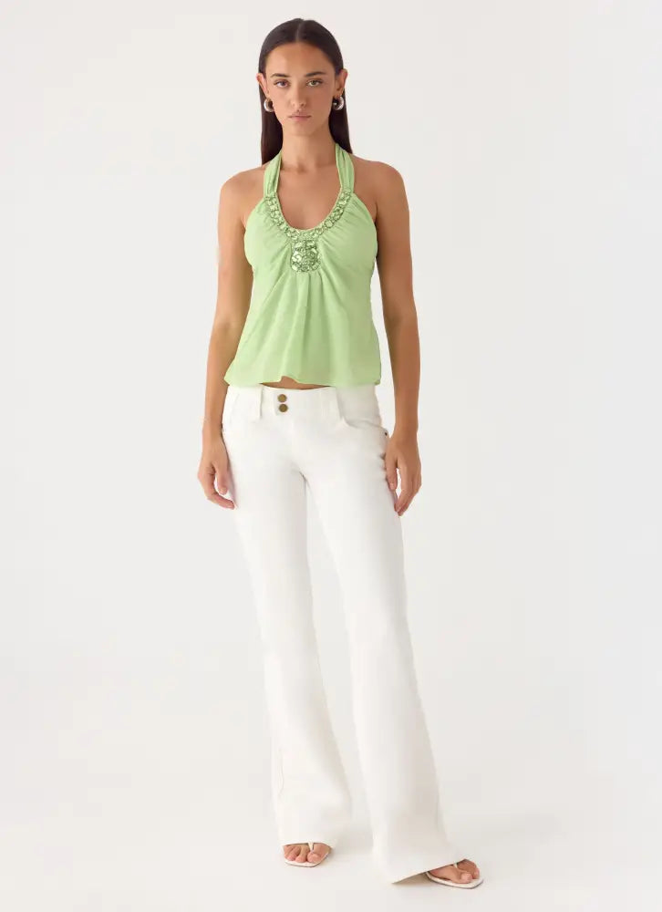 Robbie Super Low Denim Jeans - White