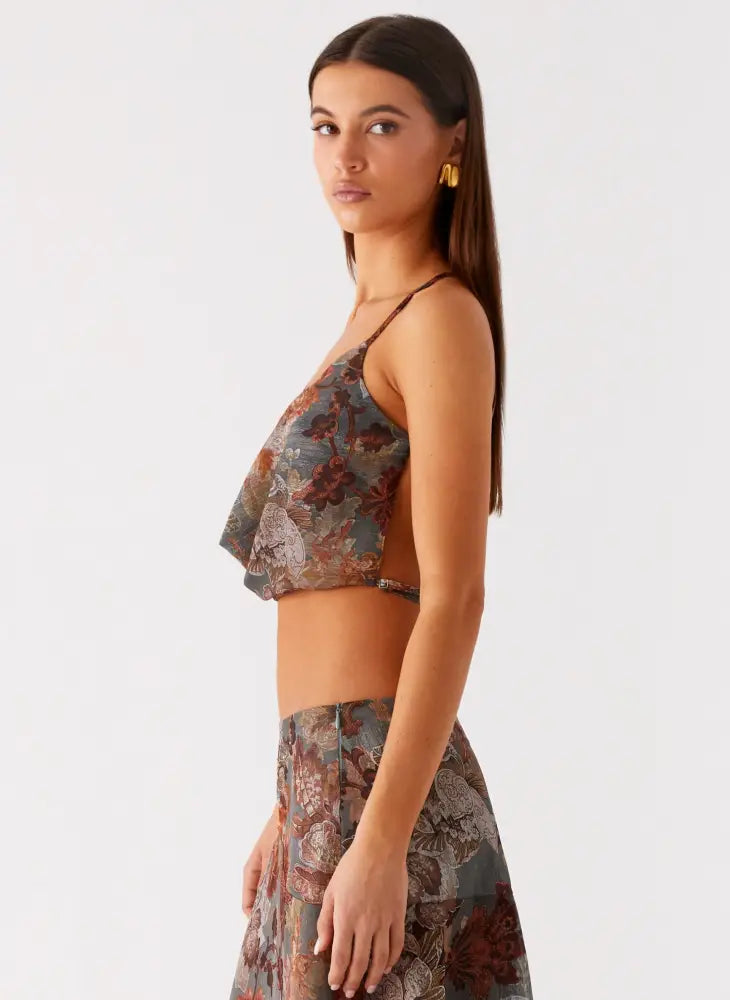 Rosewood Cowl Top - Vintage Blossom
