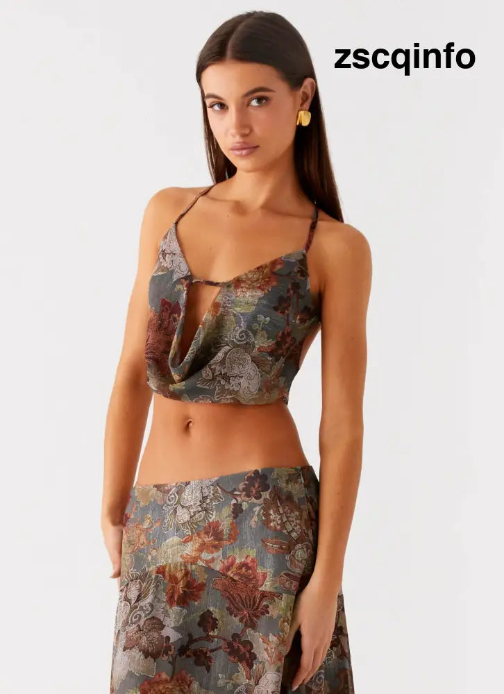Rosewood Cowl Top - Vintage Blossom